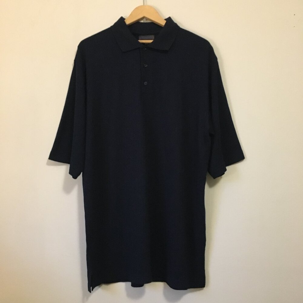 Vintage Western Concepts Plaid Polo Shirt 2XL Dark Navy Rayon Blend Soft Drape